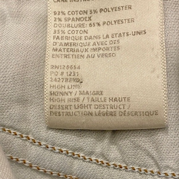 L'AGENCE Highline Highrise Desert Light Destruct Fray Hem Grunge Skinny Jeans 25 - Picture 6 of 9